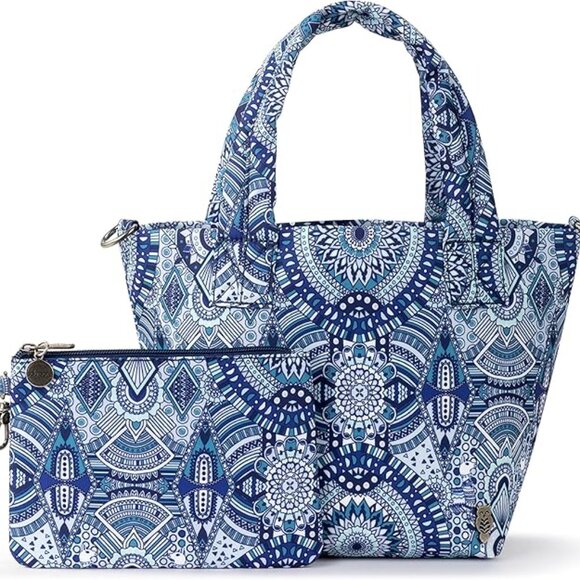 NWT Sakroots Culver boho print crossbody tote bag with removable & cosmetic bag - Picture 2 of 10